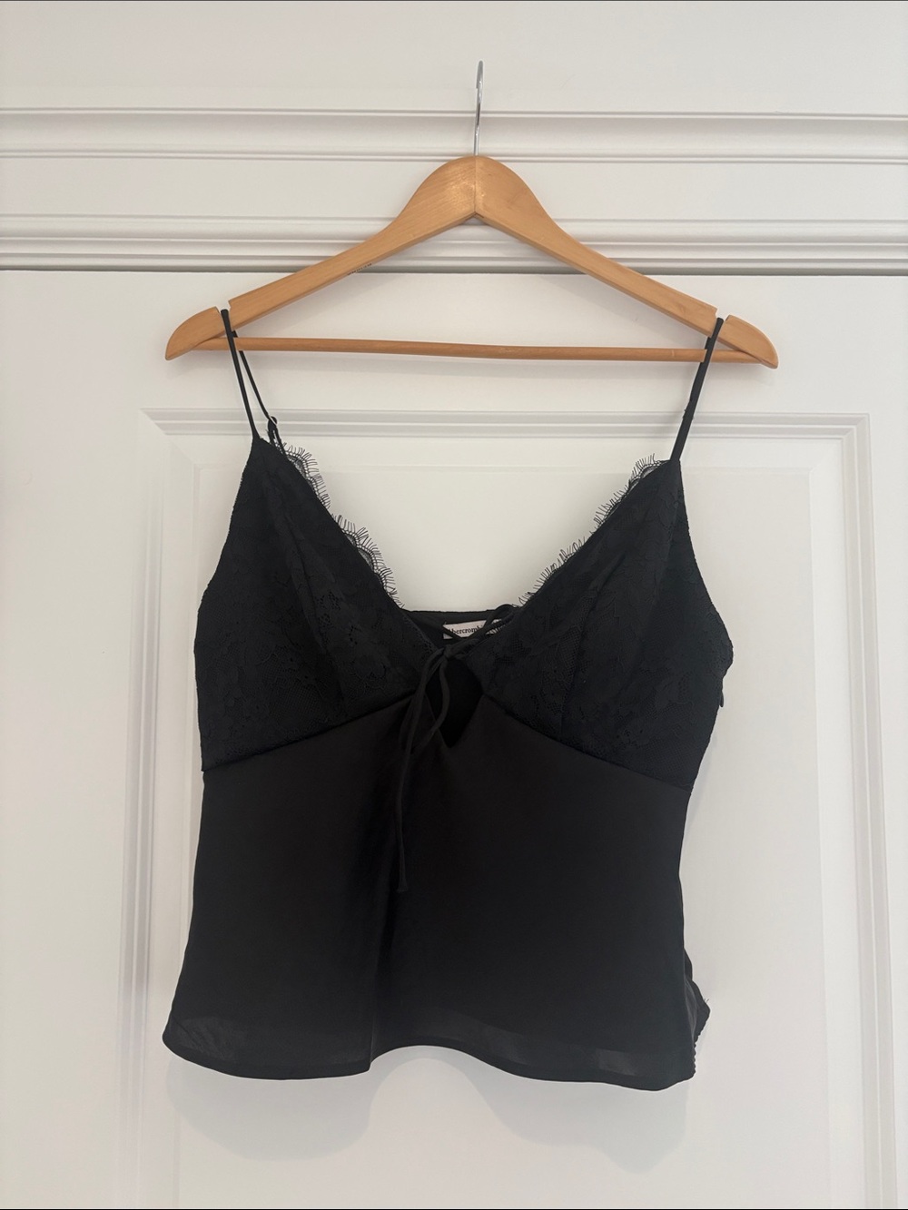 Black Lace-Trim Camisole Top